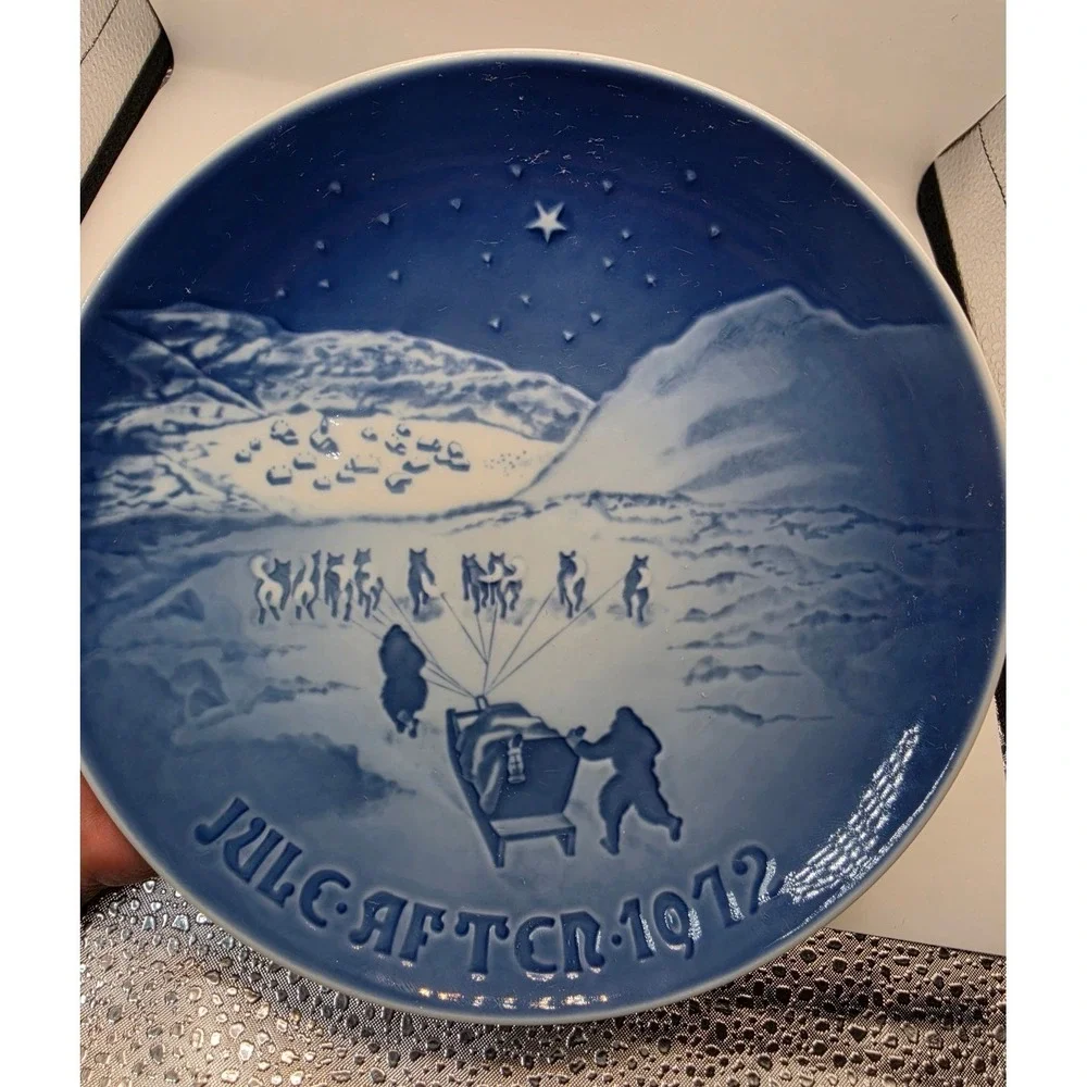 Royal Copenhagen Christmas Plates 1970 1971 1972 Blue White Porcelain Set of 3